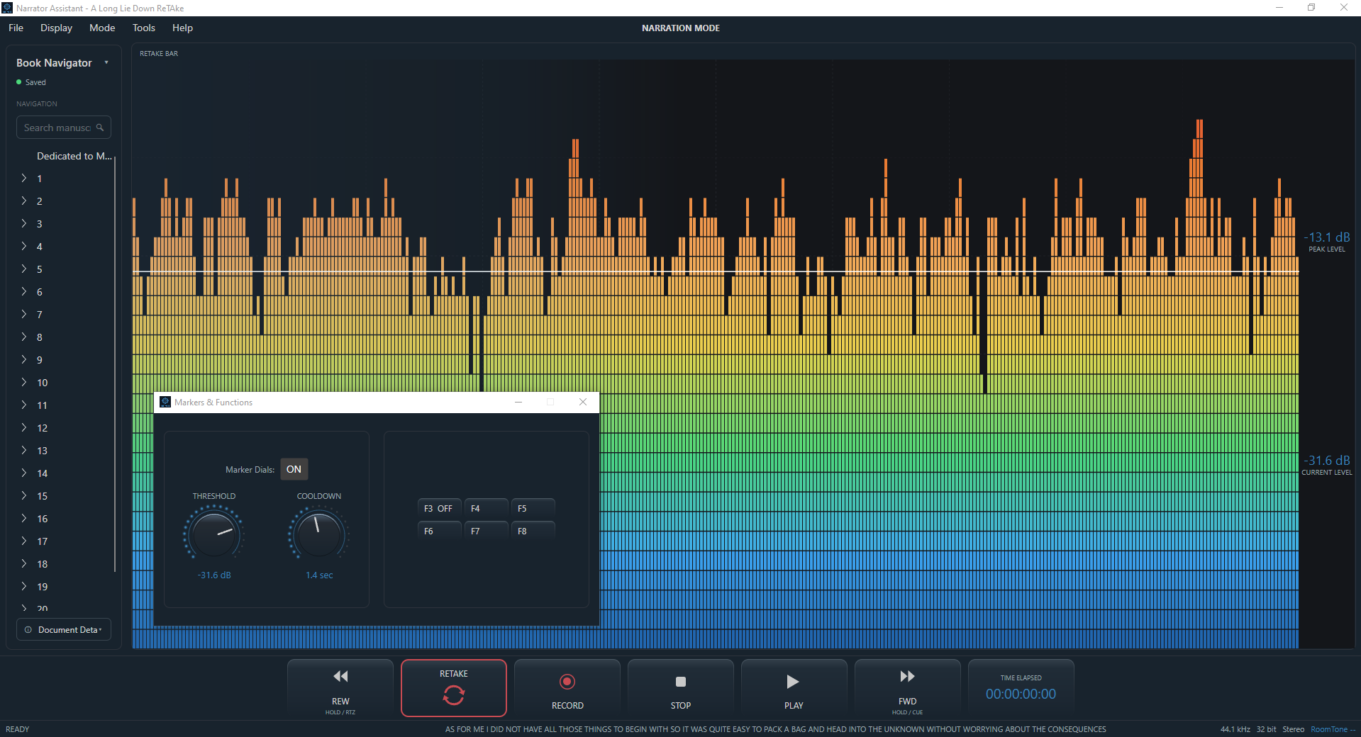 Custom functions and macros in the ReTake narration workspace