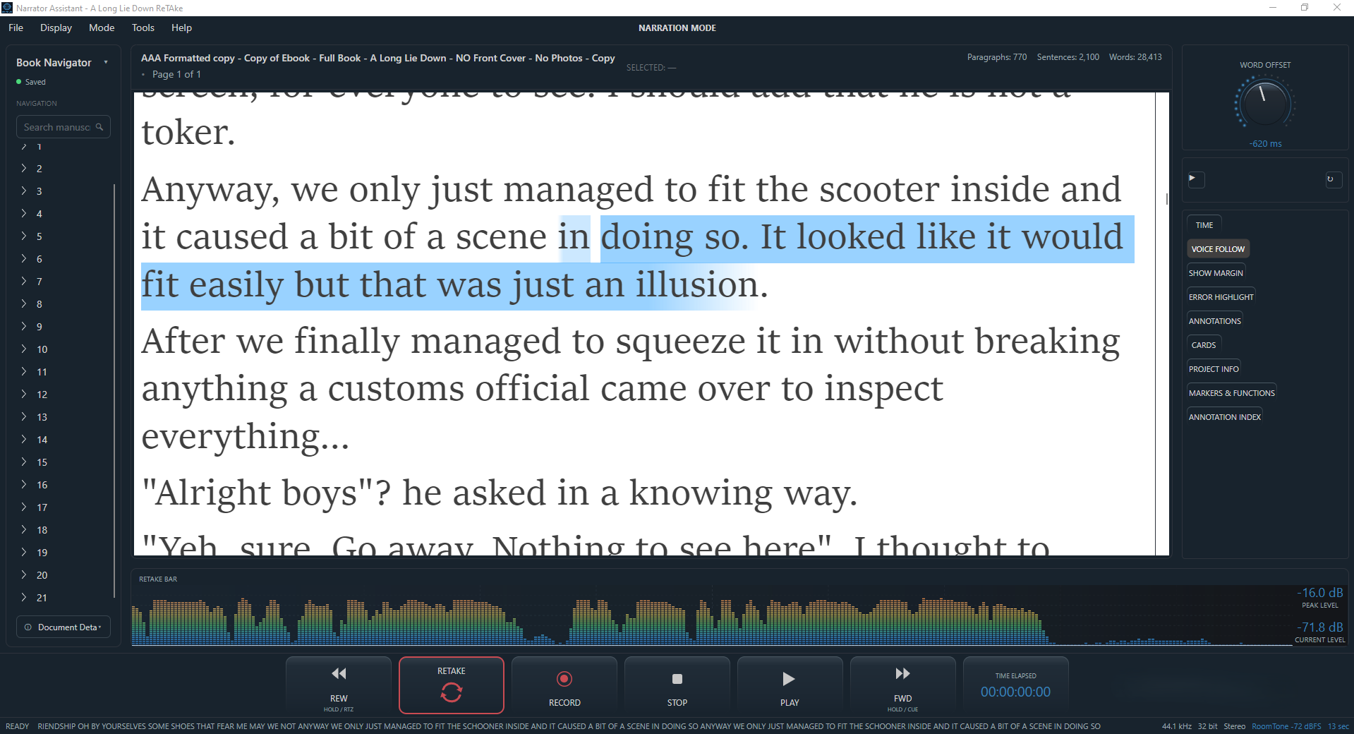 Script Display in ReTake